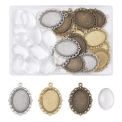 DIY-Kit zur Herstellung eines leeren ovalen Kuppelanhängers DIY-FS0005-20