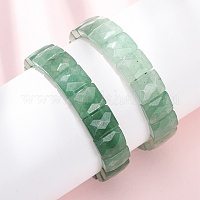 Натуральные зеленые авантюриновые граненые браслеты из бусин на эластичной основе для женщин&nbsp;BJEW-K251-08J