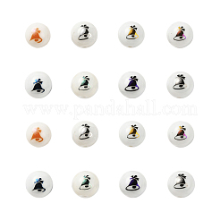 80pcs 8 Farben Weihnachten undurchsichtige Glasperlen EGLA-YW0001-07