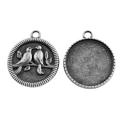 Legierung der tibetanischen Art schnitzte hängende Cabochon-Fassungen Fassungen der Vögel TIBEP-M018-13AS-NF