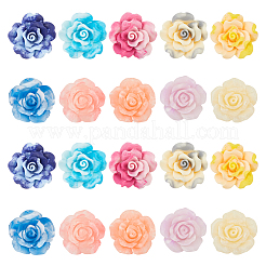 60 Stück 10 Stile verwischte Farbe undurchsichtige Harz-Cabochons FIND-SC0011-49