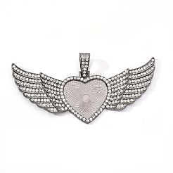 Aluminium-Anhänger Fassungen für Cabochons PALLOY-S107-001B-RS