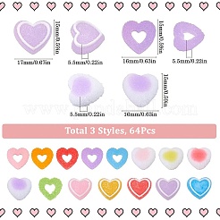 60 Stück 15 Stile Harz Cabochons Zubehör RESI-SC0005-78