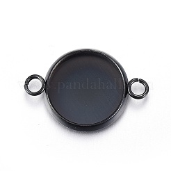 Edelstahl Cabochon Stecker Fassungen X-STAS-L211-04B-B