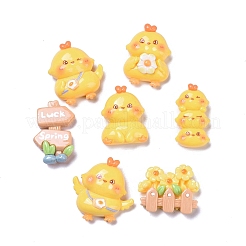 Frühlingsmotiv undurchsichtige süße Küken Resin Decoden Cabochons RESI-B024-08