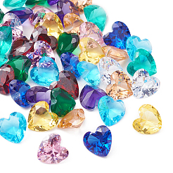 50 Stück 10-farbige Zirkonia-Cabochons mit spitzer Rückseite ZIRC-CJ0001-24