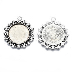Tibetischer Stil Legierung Anhänger Fassungen TIBE-S322-004AS-RS