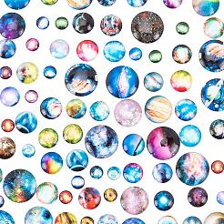 Pandahall 80pcs Elite Glascabochons AJEW-PH0002-66