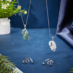 4 Stück 4 Stile Messing Anhänger unregelmäßige Cabochon-Einstellungen KK-NB0003-73B