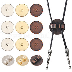 12 Stück 3 Farben Legierung Bolo Tie Schieber Verschluss Cabochon Einstellungen FIND-CA0008-91