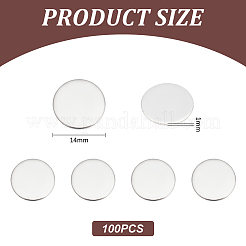 100 Stück 304 Edelstahl-Stanzrohling-Tag-Cabochons STAS-UN0055-71B