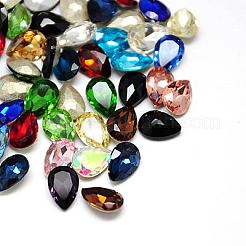 Gedruckte Rückseite Glasstrassstein Cabochons RGLA-A008-18x25mm-M