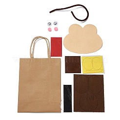 DIY Rechteck mit Affenmuster Kraftpapiertüte Bastelset DIY-F079-04