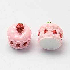 Erdbeerkuchen-Harz-Decoden-Cabochons X-CRES-R183-05B