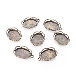 Tibetischen stil Anhänger Fassungen für Cabochons X-TIBEP-0581-AB-LF