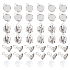 DIY Rohling Kuppel flach rund Ohrring Herstellungsset STAS-UN0047-92