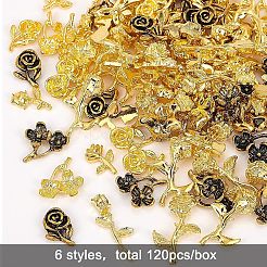 Blumenlegierung cabochons MRMJ-OC0001-96-RS