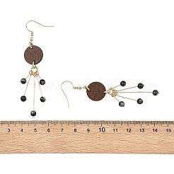 Натуральный камень смешанные болтающийся серьги&nbsp;EJEW-JE06987