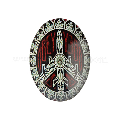 Friedenszeichen Thema Ornamente Dekorationen Glas oval Flatback Cabochon X-GGLA-A003-30x40-JJ16