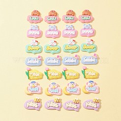 28 Stück 7 Arten undurchsichtige Harz Cabochons CRES-FS0001-05