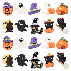 40 Stück 10 Stile Halloween undurchsichtige Harz-Cabochons RESI-SC0002-47