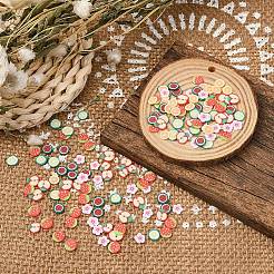 1800 Stück 6 Stil Obst Thema handgemachte Fimo Nail Art Dekoration CLAY-YW0001-23