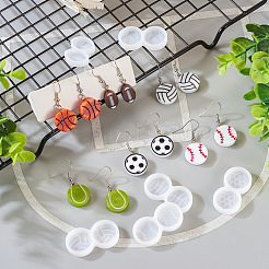6 Stück 6 Stil Sportball Cabochon DIY Silikonformen DIY-TA0005-68