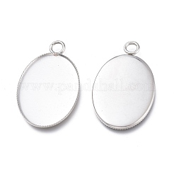 Anlaufgeschützte Cabochon-Fassungen für Anhänger aus Edelstahl 304 für Modeschmuck X-STAS-M283-03P-C
