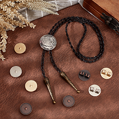12 Stück 3 Stile Legierung Bolo Tie Schieber Verschluss Cabochon Einstellungen FIND-PH0018-03