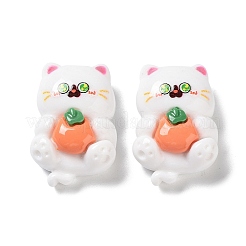 Cartoon weiße Katze Harz Decoden Cabochons CRES-R203-01B