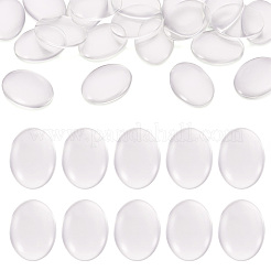 Transparentes Glas Cabochons mit flachem Rücken GGLA-TA0001-02-40x30