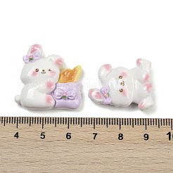 Harz-Cabochons mit Kaninchenmotiv RESI-K043-15