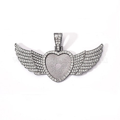 Aluminium-Anhänger Fassungen für Cabochons PALLOY-S107-002B-RS