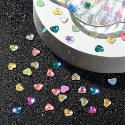 60 Stück 10 Farben Herz durchscheinende Glascabochons MRMJ-YW0002-003