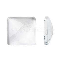 Transparentem Glas Quadrat Cabochon GGLA-S022-15mm
