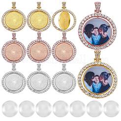 27 stücke diy flache runde strass anhänger herstellung kit DIY-SZ0006-48
