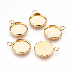 Cabochon-Fassungen für Anhänger aus Edelstahl 304 STAS-P220-11G-01
