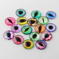 10mm gemischte Farbe Glück bösen Blick Glas Flatback Kuppel Cabochons für Schmuck machen GGLA-PH0002-10mm-AB