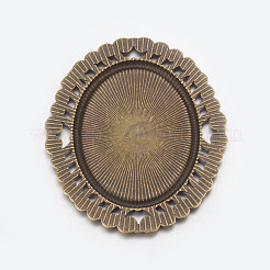 Tibetischen Stil Cabochon-Anschluss Fassung TIBEP-EA094YKG-AB-LF