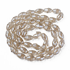 Galvanisieren transparente Glasperlen Stränge EGLA-N002-35-F04
