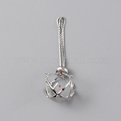 Anlaufgeschützter Sterlingsilber-Blumenanhängerrohling für unregelmäßige Edelstein-Cabochon-Anhängerfassungen FIND-WH0417-59P