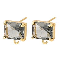 Латунные прямоугольные серьги&nbsp;KK-P325-50G