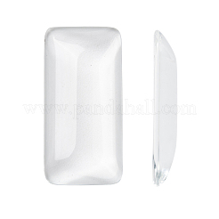 Transparentes Rechteck Glas Cabochons GGLA-R025-38x19