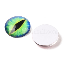 Halbrunde / gewölbte Glascabochons mit Drachenauge-Aufdruck X-GGLA-A002-20mm-AB