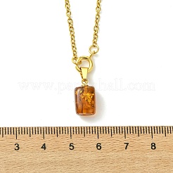 Кулон в форме куба из натурального янтаря&nbsp;NJEW-JN06064