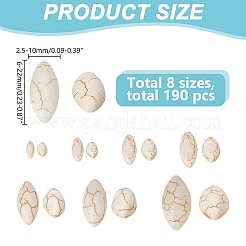 200 Stück 8 Stile gefärbte synthetische Howlith- und Türkis-Cabochons G-AR0006-04
