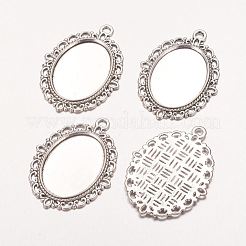 Zink Legierung Anhänger Fassungen für Cabochon & Strass PALLOY-A15257-AS-LF
