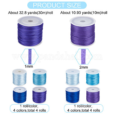 Wholesale Benecreat Roll Styles Nylon Rattail Satin Cord