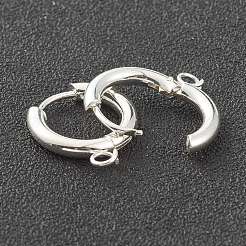 201 фурнитура для сережек-колец Huggie Hoop из нержавеющей стали&nbsp;STAS-P283-01B-S