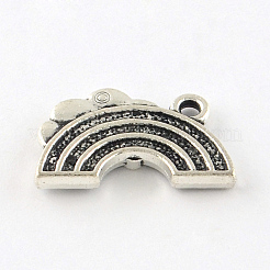 Regenbogen tibetanische Emaille Legierung Anhänger Stil Fassungen TIBEP-S295-47AS-RS